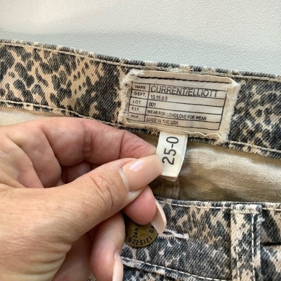 New Current Elliott snakeskin python printed ankle crop canvas denim skinny jean - Picture 13 of 13